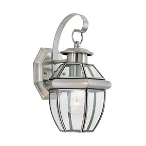 Sea Gull Lancaster 12 Inch Outdoor Wall Light in Antique Brushed Nickel