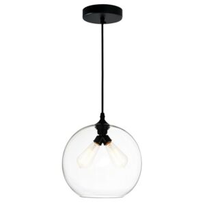 Glass 2-Light Mini Pendant in Black