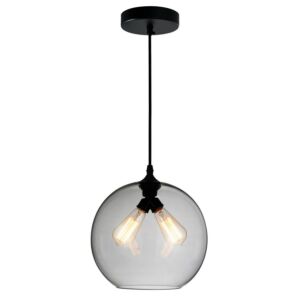 Glass 2-Light Mini Pendant in Black