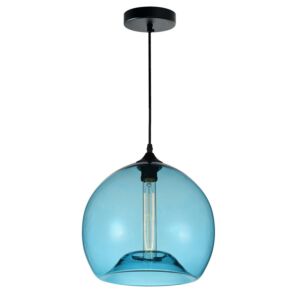 Glass 1-Light Mini Pendant in Black