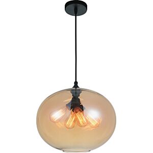 Glass 4-Light Pendant in Black