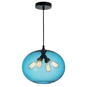 Glass 4-Light Pendant in Black