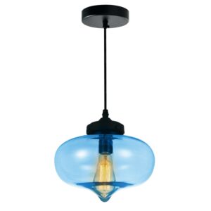 Glass 1-Light Mini Pendant in Black