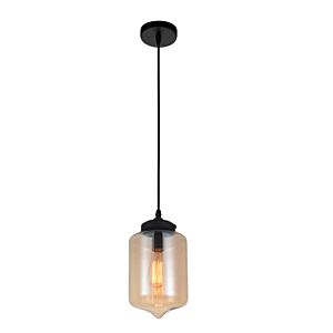 Glass 1-Light Mini Pendant in Black