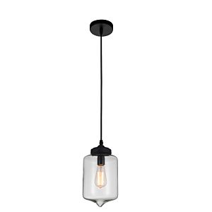 Glass 1-Light Mini Pendant in Black