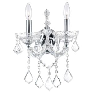 Maria Theresa 2-Light Wall Sconce in Chrome