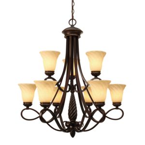  Torbellino Chandelier in Cordoban Bronze