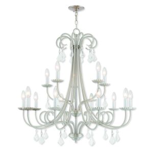 Daphne 15-Light Foyer Chandelier in Brushed Nickel