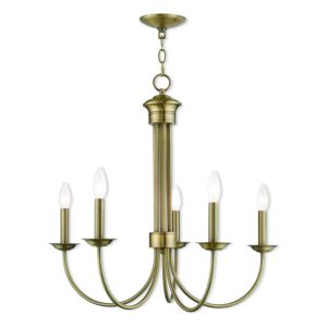 Estate 5-Light Chandelier in Antique Brass