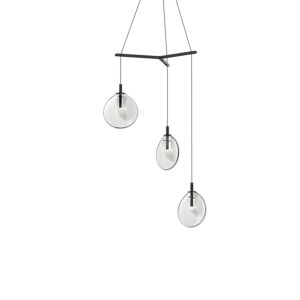 Cantina 3-Light LED Pendant in Satin Black