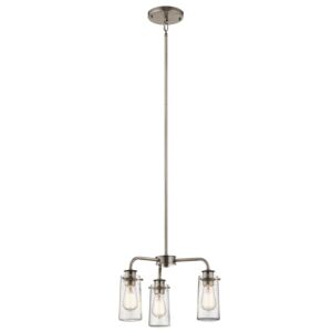 Braelyn 3-Light Chandelier with Semi-Flush Mount in Classic Pewter