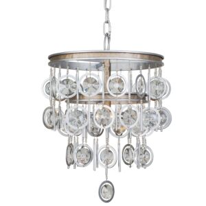 Charmed 3-Light Chandelier in Silver w with Champagne Mist