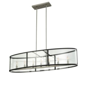 Downtown 7-Light Linear Pendant in Buffed Nickel and Graphite