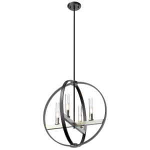 Mont Royal 4-Light Pendant in Satin Nickel and Graphite