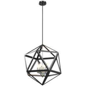 Polygon 6-Light Pendant in Satin Nickel and Graphite