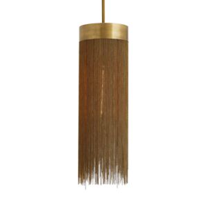 Fatima 1-Light Pendant in Antique Brass