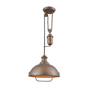 Farmhouse 1-Light Pendant in Tarnished Brass