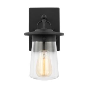 Tybee 1-Light Outdoor Wall Lantern in Black