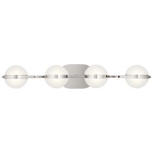 Brettin 4-Light LED Bathroom Vanity Light in Polished Nickel