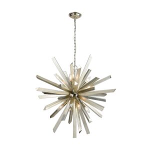 Cataclysm 8-Light Chandelier in Silver Leaf