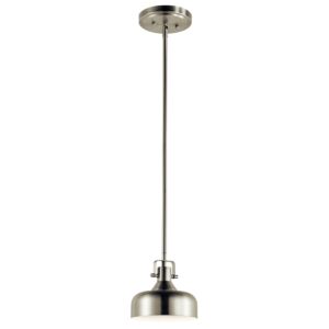 1-Light LED Mini Pendant in Brushed Nickel