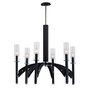 Merge 6-Light Chandelier in Black with Wenge