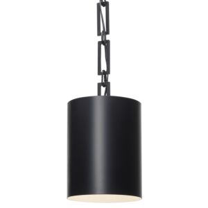 Alston 1-Light Mini Chandelier in Matte Black with White