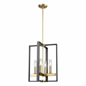 DVI Blairmore 4-Light Foyer Pendant in Venetian Brass and Graphite