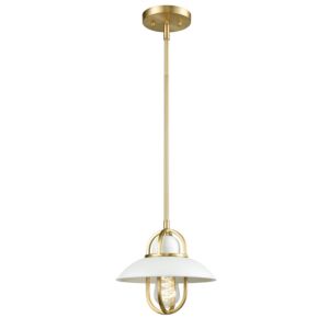 DVI Peggy'S Cove 1-Light Mini-Pendant in Matte White and Venetian Brass