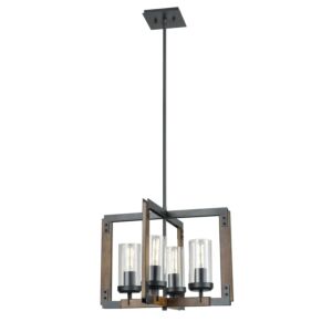 Okanagan 4-Light Pendant in Graphite and Ironwood