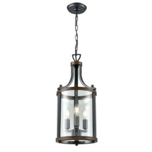 Niagara 3-Light Foyer Pendant in Graphite and Ironwood