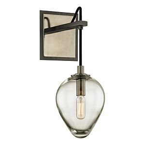 Brixton 1-Light Wall Sconce in Graphite with Black Chrome