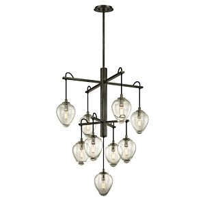 Brixton 9-Light Chandelier in Graphite with Black Chrome