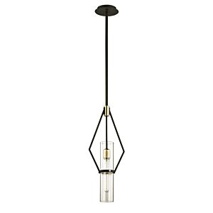 Raef 1-Light Pendant in Textured Bronze Brushed Brass