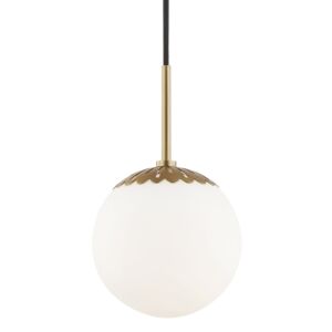 Paige 1-Light Pendant in Aged Brass