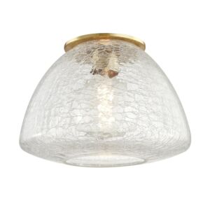 Maya 1-Light Flush Mount in Aged Brass