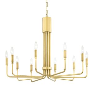 Brigitte 10-Light Chandelier in Aged Brass