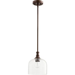 Richmond 1-Light Pendant in Oiled Bronze w with Clear/Seeded