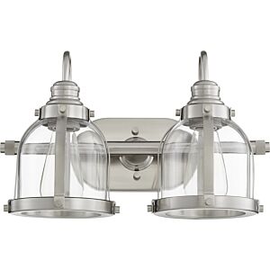 Banded Lighting Series 2-Light Bathroom Vanity Light in Satin Nickel