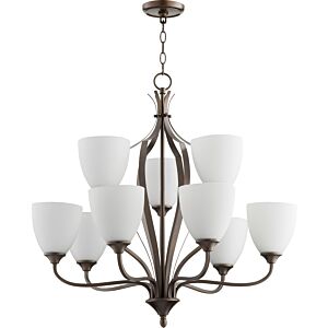 Jardin 9-Light Chandelier in Oiled Bronze