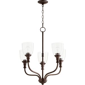 Richmond 5-Light Chandelier in Oiled Bronze w with Clear/Seeded