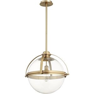 Meridian Globe Pendants 1-Light Pendant in Aged Brass