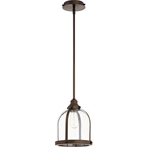 Banded Lighting Series 1-Light Pendant in Oiled Bronze