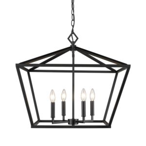 4-Light Pendant in Black