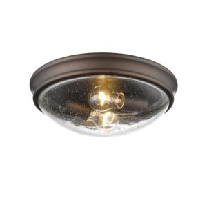 2-Light Flushmount in Bronze / Dark