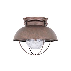 Sea Gull Sebring Outdoor Ceiling Light in Weathered Copper