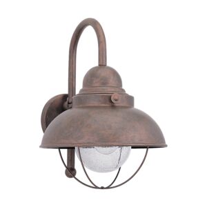 Sebring 1-Light Outdoor Wall Lantern in Weathered Copper