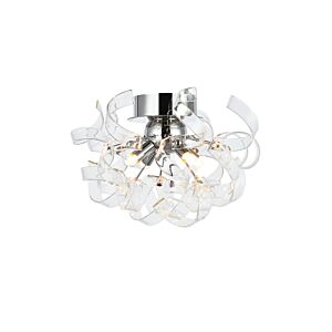 Ritz 4-Light Flush Mount with Wall Sconce in Chrome