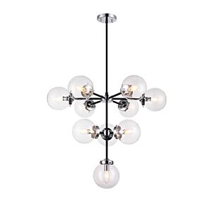 Maru 10-Light Chandelier in Chrome