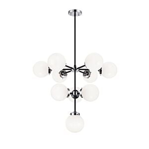 Maru 10-Light Chandelier in Chrome